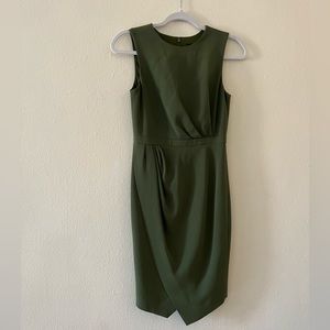 J.Crew Green Asymmetrical Sheath Dress Size 00P